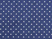 Baumwollstoff kleine Punkte Petite Dots, weiß dunkelblau