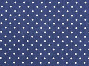 Baumwollstoff kleine Punkte Petite Dots, wei dunkelblau