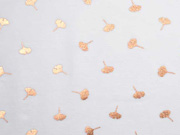 Jersey Gingkobltter Kupfer metallic, wei