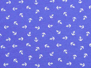 Piqu T-Shirt Stoff Anker, wei royalblau