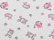 Jersey kleine Tiere Ajour Muster, rosa cremewei