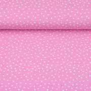 RESTSTCK 63 cm Jerseystoff Punkte, wei rosa