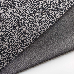Jacquard Strickstoff kleines Leopardenmuster, beige schwarz