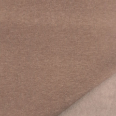 Heavy Jogging Sweat Stoff dick weich angeraut, hell taupe / mocca meliert