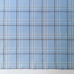 Flanell Stoff Karomuster karierter Baumwollstoff, dunkelblau mint hellblau