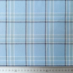 Flanell Stoff Karomuster karierter Baumwollstoff, dunkelblau mint hellblau