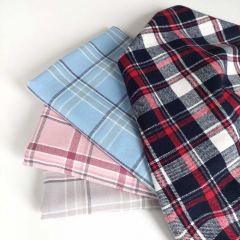 Flanell Stoff Karomuster karierter Baumwollstoff, dunkelblau mint hellblau