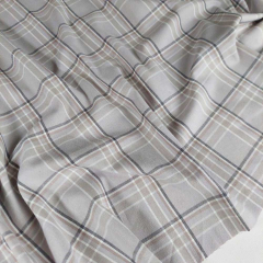 Flanell Stoff Karomuster karierter Baumwollstoff, grau beige hellgrau