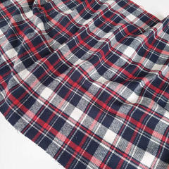 Flanell Stoff Schottenkaro karierter Baumwollstoff, rot cremewei dunkelblau