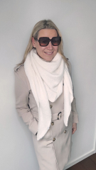 Schal Dreieckstuch flauschig weich uni, cremewei