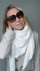 Schal Dreieckstuch flauschig weich uni, cremewei