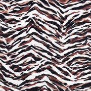Viskose Crepe Animal Print Zebramuster, weiß braun