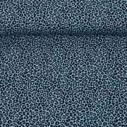 Baumwollstoff kleines Leoparden Muster, schwarz jeansblau