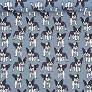 Jerseystoff Hunde, dunkelgrau jeansblau