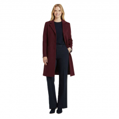 Wollstoff mit Mohair Mantelstoff Deadstock Designerstoff, weinrot