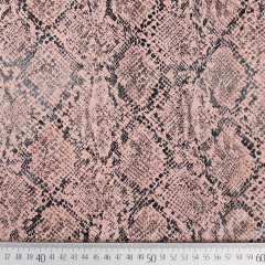 Lederimitat Snake Print Deadstock elastisch, lachsrosa
