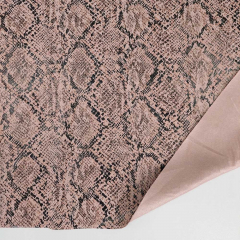 Lederimitat Snake Print Deadstock elastisch, lachsrosa