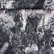 RESTSTCK 76 cm Viskose Twillstoff Schlangenmuster, schwarz wei