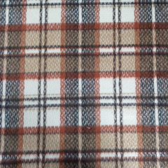 Webware kariert Karomuster Deadstock flauschig, cognac beige dunkelbraun
