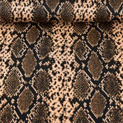 RESTSTCK 45 cm Jacquard Jerseystoff Schlangenmuster, braun schwarz