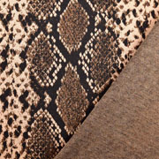 RESTSTCK 45 cm Jacquard Jerseystoff Schlangenmuster, braun schwarz