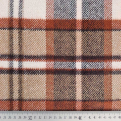 Webware kariert Karomuster Deadstock flauschig, braun rost ecrue