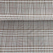 Jacquard Stoff Glencheck Webware Karomuster Glitzer, khakigrn wei