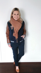 Woll-Cashmere Blend Velourstoff Deadstock, dunkelblau