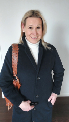 Woll-Cashmere Blend Velourstoff Deadstock, dunkelblau