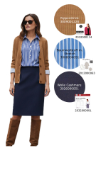 Woll-Cashmere Blend Velourstoff Deadstock, dunkelblau