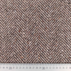 Wollstoff Fischgrtmuster Deadstock Designerstoff, braun ecrue