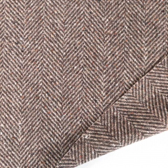 Wollstoff Fischgrtmuster Deadstock Designerstoff, braun ecrue