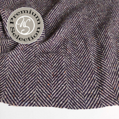 Wollstoff Fischgrtmuster Deadstock Designerstoff, ecrue oxblood