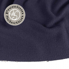 Wollstoff mit Textur uni,  dunkelblau - Made in Italy