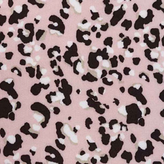 RESTSTÜCK 101 cm Viskose Stoff Animal Print Leoparden Muster Blusenstoff, braun rosa