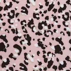 RESTSTCK 101 cm Viskose Stoff Animal Print Leoparden Muster Blusenstoff, braun rosa