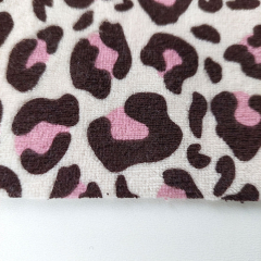 Nicky Velour Stoff Leopardenmuster Animal Print, braun rosa hellbeige