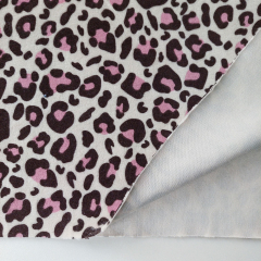 Nicky Velour Stoff Leopardenmuster Animal Print, braun rosa hellbeige