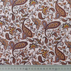 Baumwollstoff Paisley Muster Silky Cotton, braun hellrosa