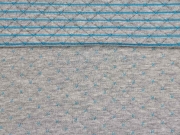 Gesteppter Jersey Doubleface, trkis grau melange