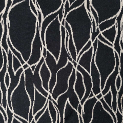 Jacquard Strickstoff abstrakte Linien, beige schwarz
