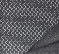 Jacquardstoff Strickstoff Kringel, beige grau meliert