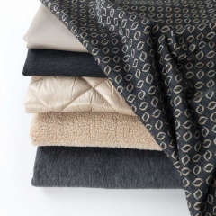 Jacquardstoff Strickstoff Kringel, beige grau meliert