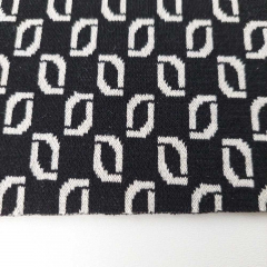 Jacquardstoff Strickstoff Kringel, ecrue schwarz
