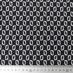 Jacquardstoff Strickstoff Kringel, ecrue schwarz