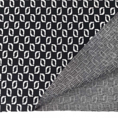 Jacquardstoff Strickstoff Kringel, ecrue schwarz