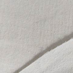 EINZELSTCK (2 m) Wollmischstoff mit Rippen in Cremewei - Made in Italy