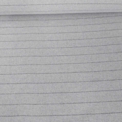 EINZELSTCK (2.35 m)Wollstoff Woolblend Nadelstreifen Fischgrt Deadstock Designerstoff -grau - Made in Italy