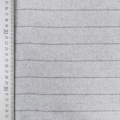 EINZELSTCK (2.35 m)Wollstoff Woolblend Nadelstreifen Fischgrt Deadstock Designerstoff -grau - Made in Italy