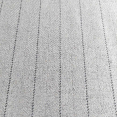 EINZELSTCK (2.35 m)Wollstoff Woolblend Nadelstreifen Fischgrt Deadstock Designerstoff -grau - Made in Italy